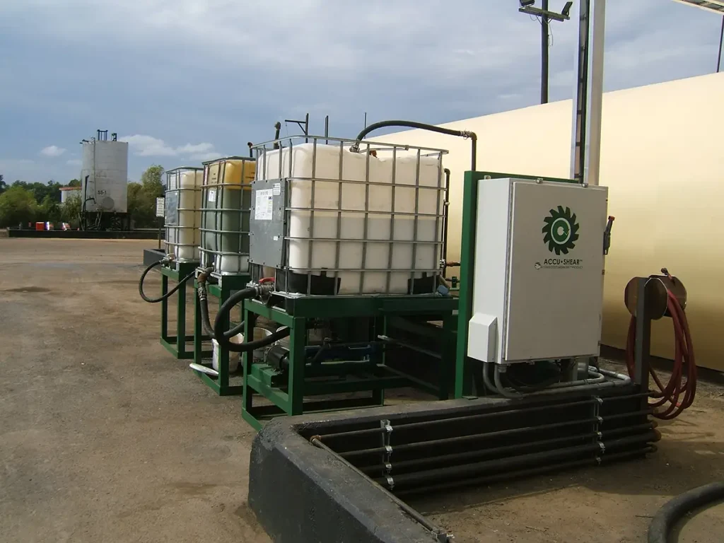 Multiple additive pump and meter skid assemblies for the Accu-Shear